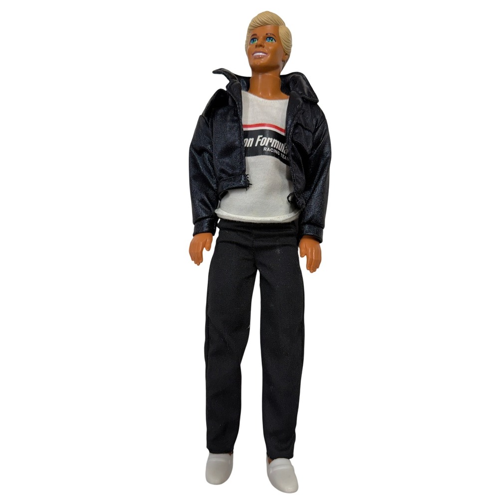 Vintage Ken Doll Benetton Formula 1 Racing Team Outfit Blonde Hair 90s Toy